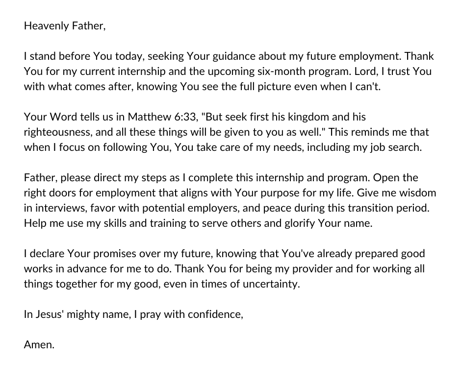 Prayer written for Fernanda