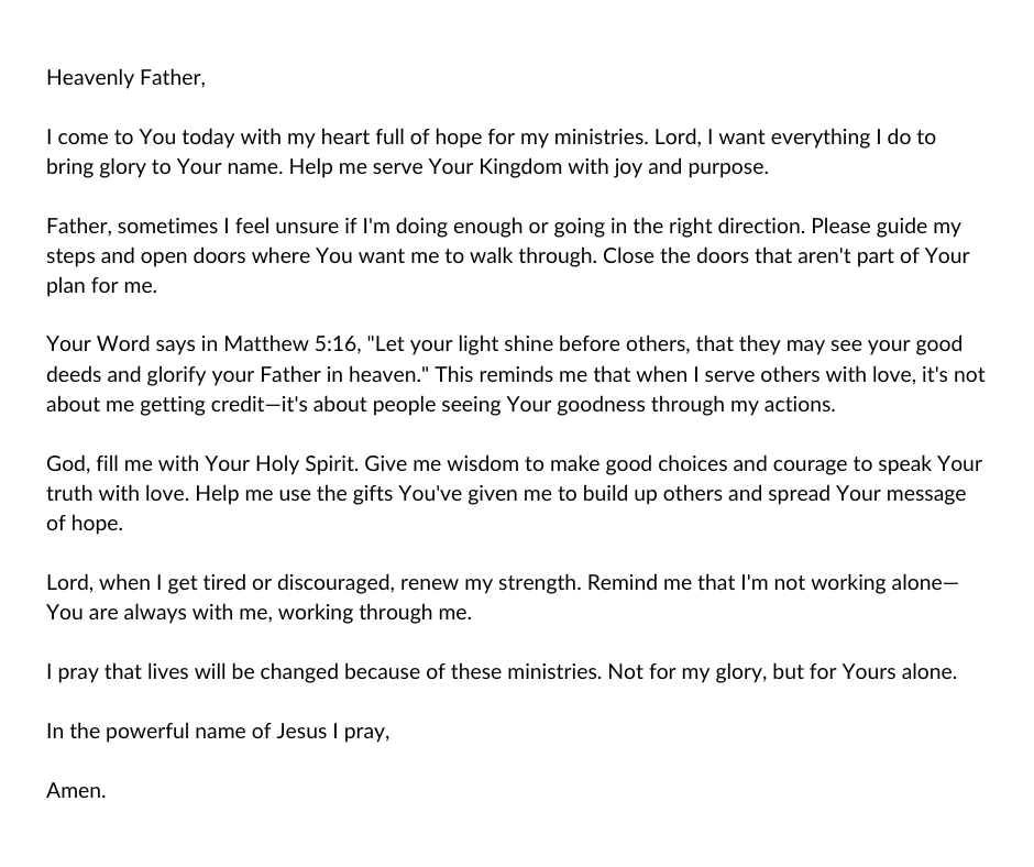 Prayer written for Laurie